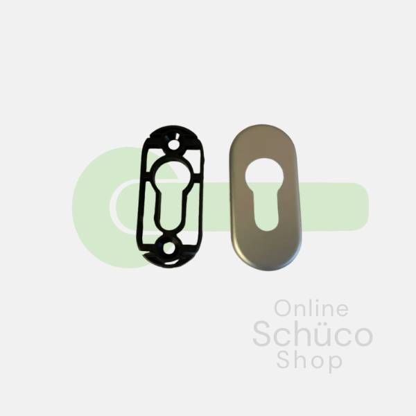 Schuco rosette colors: 218893 aluminum / 227652 black / 218895 white 9010 / 218896 white 9016 / 218897 stainless steel