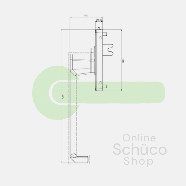 Schuco aluminum PSK handle sliding door silver RS 247686 / 277786 - LS 247685 / 277785