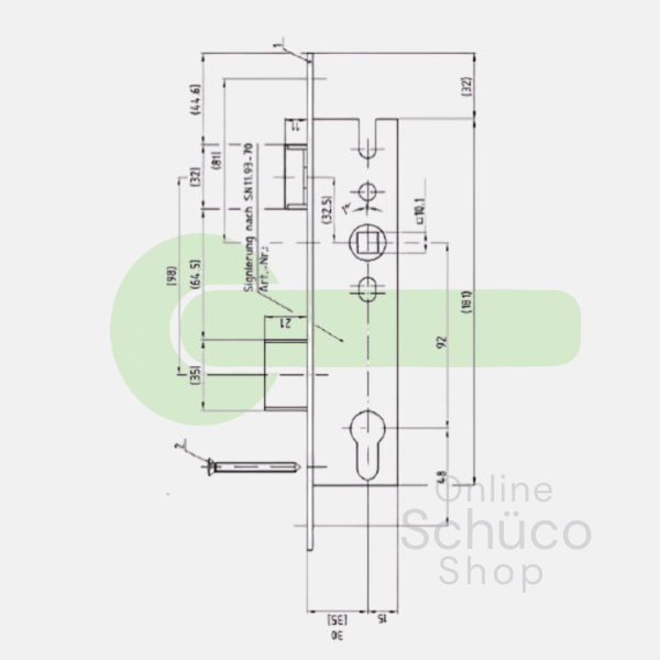 Schuco 279494 / 241179 day and night lock 30/92/10