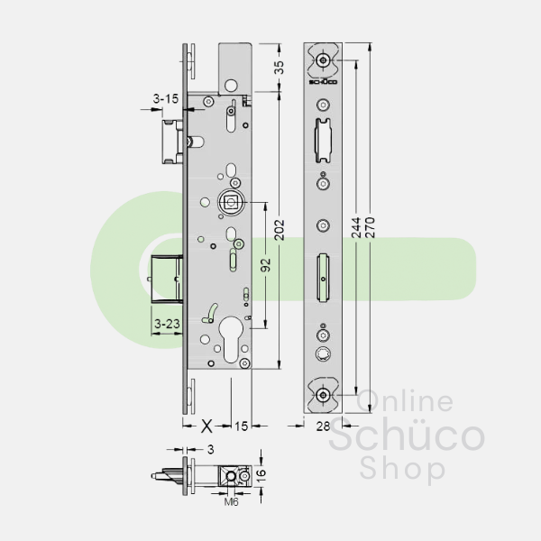 Schuco Panic Day & Night Lock B 35/92/9 - 241926