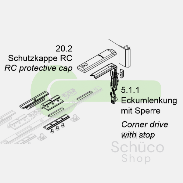 Schuco corner transmission 276009