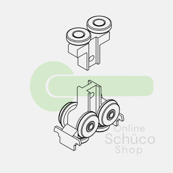 Schuco bifold door 70 FD double bogie wheels - 233942