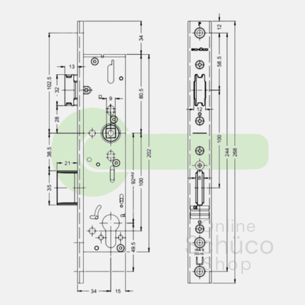 Schuco anti-panic day and night lock - B 34/92/9 - 241977