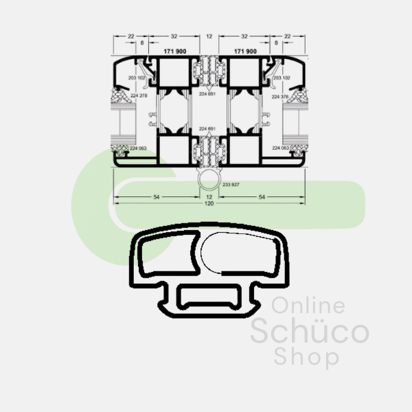 Schuco rubber* folding wall - price per linear meter