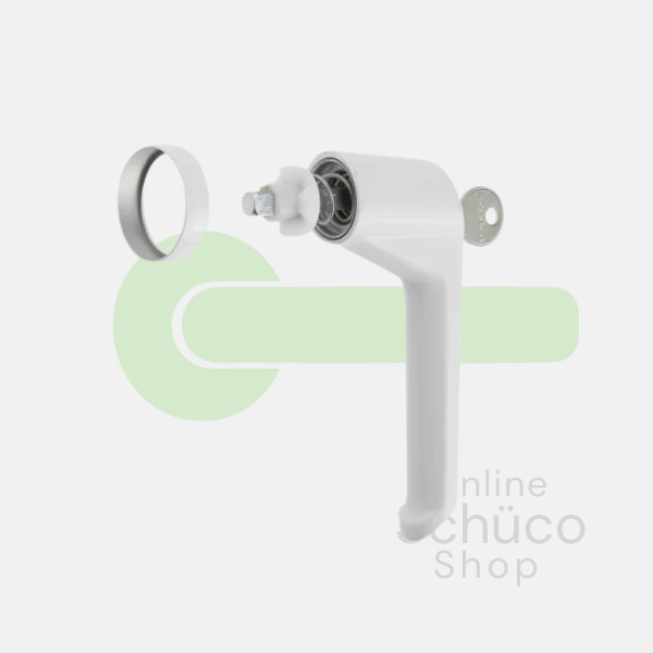 Schuco window handle - lockable - white RAL 9016 - 234017