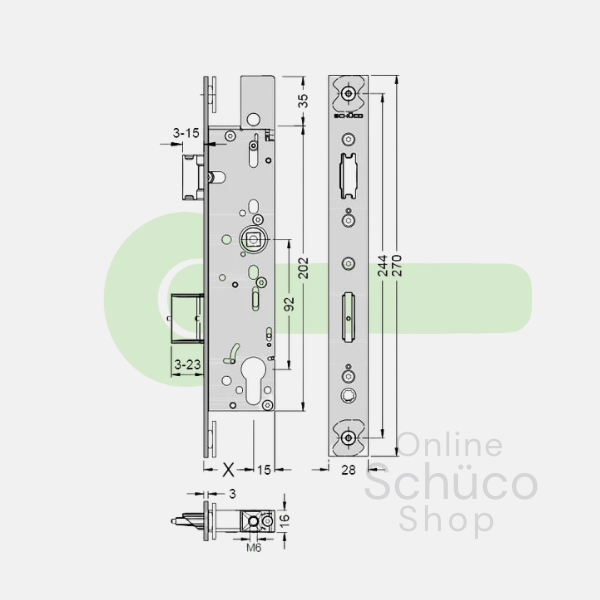 Schuco anti-panic day & night lock B 45/92/9 - 241928