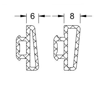 Schuco rubber seal folding door FD70 set - 224694