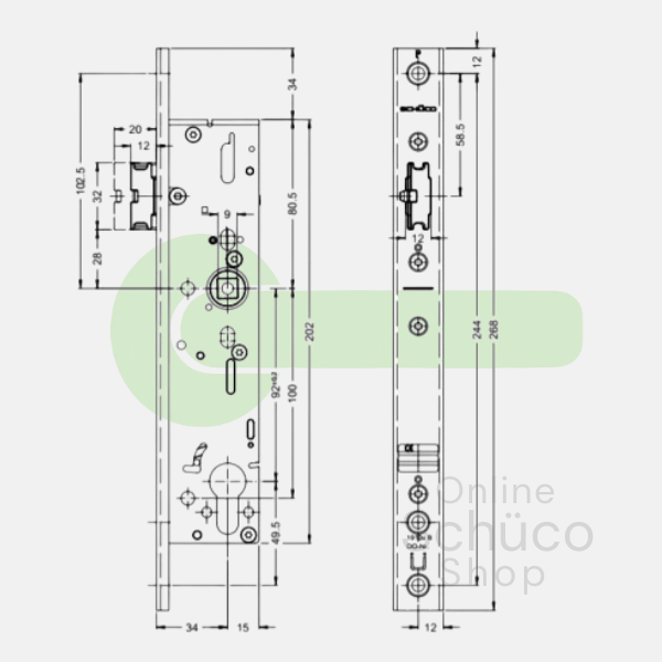 Schuco panic lock - B 34/92/9 - 241821