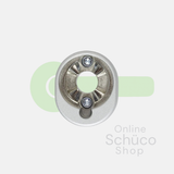 Schuco rosette - lockable handle - colors: 247131 aluminum / 247132 black 9005 / 247133 white 9010 / 247134 white 9016 / 247135 stainless steel look