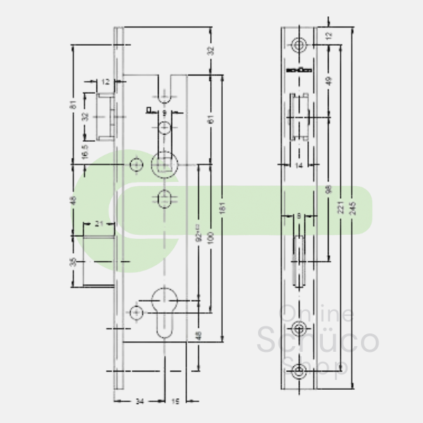 Schuco anti-panic lock - E 34/92/9 - 241187 279498