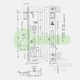 Schuco 211235 LS / 211236 RS Mortise deadbolt and latch lock* - 28/97/10