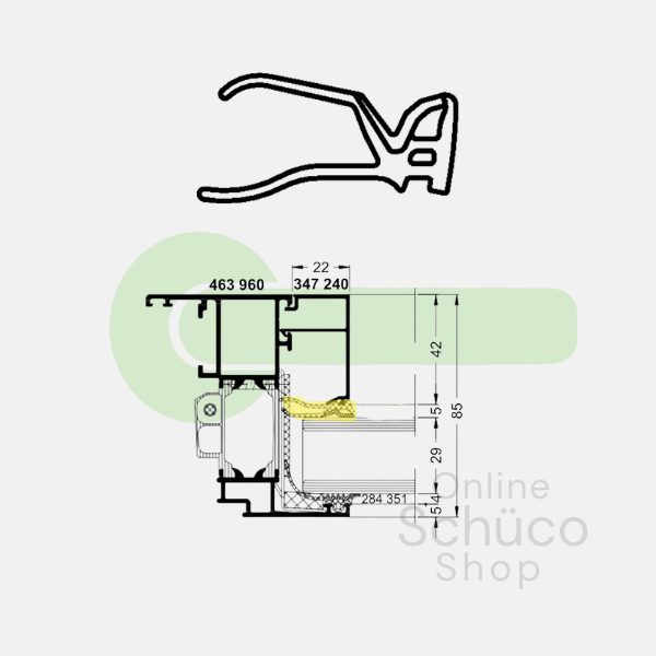 Schüco glazing rubber 9/10 mm red - 284841 - per linear meter
