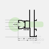Schuco cover strip ASS 50 black - 224690 - per meter