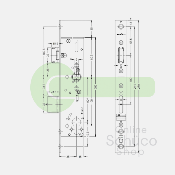 Schuco panic lock - B 35/92/9 - 241985