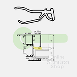Schüco glazing gasket 3/4 mm green - 284838 - per linear meter