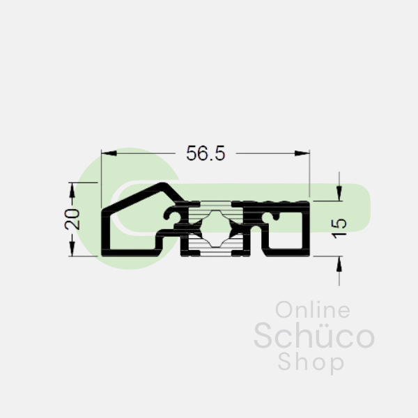 Schuco threshold aluminum AWS 65 - per meter - 167260