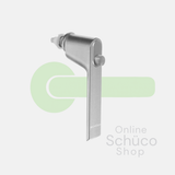 Schuco window handle with push button - colors: 247289 aluminum / 247290 black 9005 / 247291 white 9010 / 247292 white 9016 / 247294 stainless steel