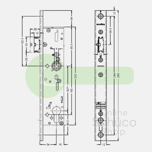 Schuco panic lock - E 34/92/9 - 241823
