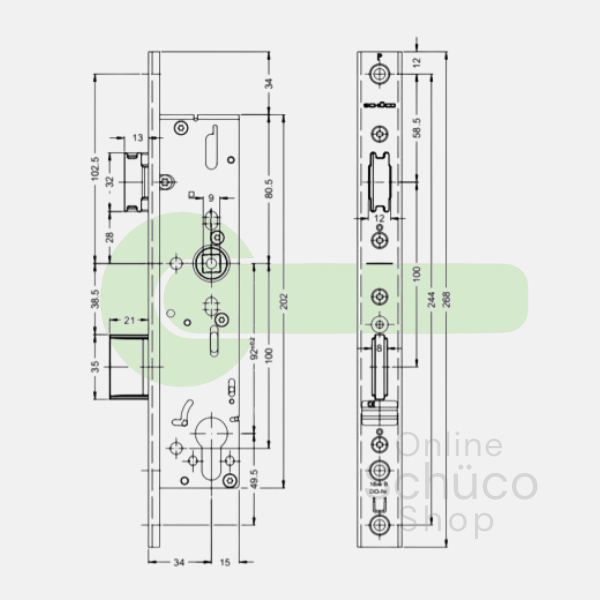Schuco anti-panic day and night lock - B 34/92/9 - 241977