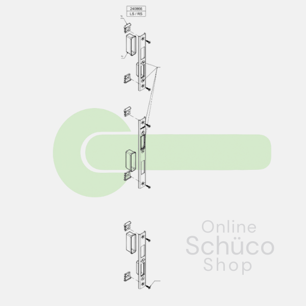 Schuco 3-piece set of strike plates - 240866