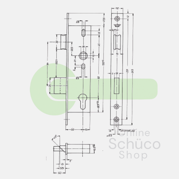 Schuco 211154 day and night lock - 35/92/10