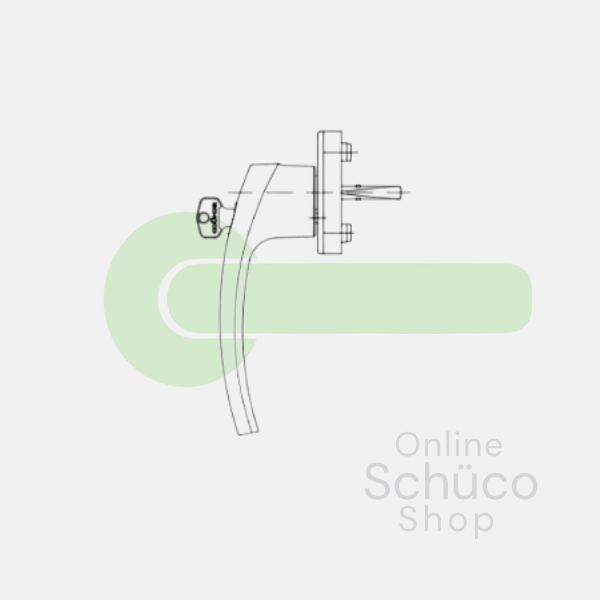 Schuco lockable handle - alu 247581