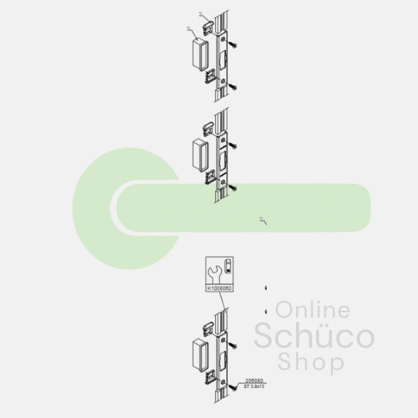 Schuco 3-piece strike plate set - 240433