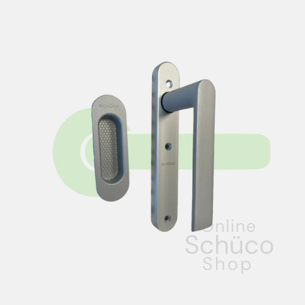 Schuco sliding door pull handle with shell - various colors - 247945 / 247244