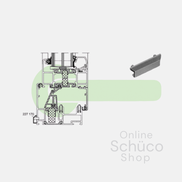 Schuco water cap ASS 50 - open sides - various colors