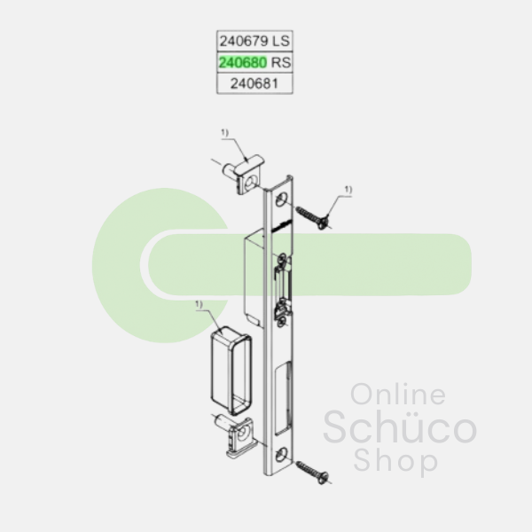 Schuco electric strike 10 - 24 V LH: 240679 / RH 240680