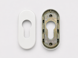 Schuco security rosette: 218236 aluminum / 227651 black / 218238 white 9010 / 218239 white 9016 / 218908 stainless steel