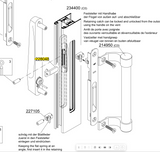 Gancio Schüco per serratura per porta scorrevole - set da 2 pezzi -  228048